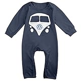 Kamifa カミファ フォルクスワーゲン ドイツ 自動車メーカー デザイン 長袖ベビー服 トップス 出産祝い かわいい Navy 12 Months