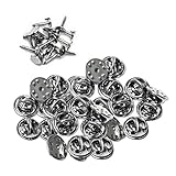 HappyHome ピンバッジ 金具 蝶タック バタフライ型 留め具 30個入り ハンドメイド アクセサリーパーツ (シルバー)