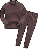 [Vaenait Baby]キッズ子供ベビー服綿100％ルームウェア長袖パジャマ寝間着上下セット Half Neck Brown XS