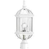 Nuvo Lighting 60/4974 Boxwood One Light Post Lantern 100 Watt A19 Max. Clear Beveled Glass White Out