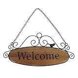 WINOMO Welcome Blessings Hangingアウトドア壁装飾Signs with Hangingチェーン