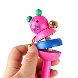 BUYITNOW幼児ベビー木製ベルRattles Shakerハンドルミュージカル教育玩具2個入り
