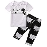 Canis新生児男の子女の子服ベビーロンパースパンツセット半袖男の子服 カラー: ホワイト