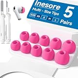Inesore【5組】イヤーピース AirPods Pro3 対応 (XXS/XS/S/M/Lサイズ 各1ペア) -ローズピンク
