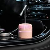 UNEE 車用アロマディフューザー 100ml サンシャイン加湿器 アロマセラピー エッセンシャルオイルディフューザー USBクールミスト ミニポータブルディフューザー 車 自宅 オフィス 寝室用 (ピンク)