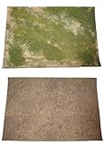 【Good in three directions】41×29㎝ お手軽 1/35 サイズ戦車他 ジオラマ フィギュア 用 ジオラマシート 2種類 セット (地面) (地面 A)