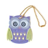 グリミス Glimmis フクロウ シリーズ パープル/グリーン 北欧 リフレクター 反射 キーホルダー 再帰反射素材 3M