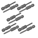 uxcell 3mmヒント49.5mm長フィリップス クロスドライバー ビットグレー10個