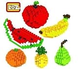 Loz Mini-Blocks 3D Fruit 6-In-1 Mini-Figure A Pineapple, Orange, Apple, Pear, Banana And Watermelon 
