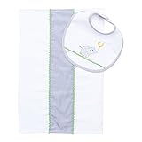 Elegant Baby Perfect Shower Gift Burp Cloth and Bib Set, Elephant by Elegant Baby