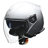リード工業(LEAD) バイク用 インナーシールド付き ジェットヘルメット FLX マットシルバー LLサイズ (61-62cm未満)
