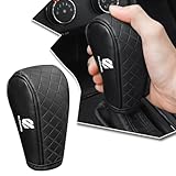 アルファード 専用 シフト ノブ カバー 運転中手汗対策 シフトレバー 新型 アルファード 40系 30系 20系 アクセサリー に適合 車ロゴ付き 爪キズ防止 ギヤシフト レザー 手触り良い ドレスアップ 簡単取付 耐摩耗 保護 内装 パーツ カー用品