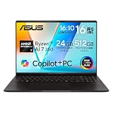 ASUS ノートパソコン Vivobook S 16 M5606KA 16インチ AMD Ryzen AI 7 350 メモリ24GB SSD 512GB Windows 11 重量 1.5kg Wi-Fi 6E Type-C給電対応 有機ELパネル搭載 Copilotキー搭載 AI PC ナチュラルブラック M5606KA-AI7245W