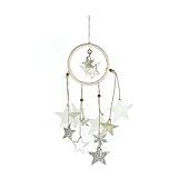 Roser Life Dream Catcher Handmade Wall Hanging Beige Gold Star Decor (Pack of 1)【クリスマス】【ツリー】 [並行輸入品]