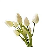 【Blooming＆me】フラワーデザイナー推薦 高品質 上質な造花 リアルなチューリップを表現 ホワイトチューリップ・バドブーケ (2束SET) [並行輸入品]