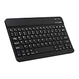 Bluetoothキーボード タブレット用キーボード ワイヤレスキーボード Pokaas 充電式 薄型 軽量 可愛い 小型 シンプル ミニマリスト パソコン/スマホ/タブレット用キーボード ブルートゥース 英語配列 マルチデバイス対応のワンキー切り替え機能付き 携帯便利 Windows/Mac/iOS/Android対応 (ブラック)