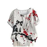 [Coipe] Tシャツ レディース 半袖 ゆったり レディース トップス 和風プリントです 夏 tシャツ 柔らかい 快適 通気 日常 通勤 オフィス シンプル おしゃれ カットソー