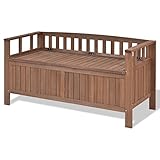 70ガロン2イン1インドア/アウトドアパティオガーデンベンチストレージデッキボックス(ダークブラウン)