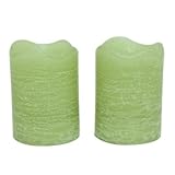 Inglow CG10288BA83 2.5-Inch Tall Flameless Rustic Votives Citrus Sage Scented Candle, Bamboo, 2-Pack