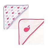 Luvable Friends 2 Piece Hooded Towels, Girl Whale by Luvable Friends