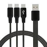 [幕末] 充電ケーブル タイプC 3本 Type C USB Type-C USB-C ナイロン編み ケーブル 3in1 3台 同時 高耐久性 断線防止 1.2m データ伝送 iPhone 16/15/iPad/MacBook Pro、Galaxy S24、iPad、Xperia、Galaxy、Pixelなど 超耐久映像出力不可 (コンセント側:USB-A:ライトブラック)