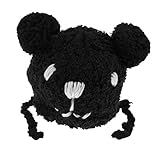 Prettyia 赤ちゃん　幼児　冬　漫画のクマ　ビーニー　　帽子　イヤーフラップ　キャップ　暖かい　プレゼント　全3色 - ブラック