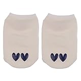Prettyia 赤ちゃん　浅履き　フットカバー　靴下　ソックス　柔らかい　通気性　弾性　2色2パタン選べ - ハート柄, S