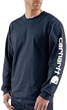 Carhartt メンズ シグニチャー 袖にロゴ 長袖Tシャツ K231 US サイズ: L カラー: ブルー