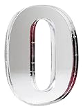 ミラーアクリル製 切り抜き文字 セリフフォント 数字 0(ゼロ) 高さ14cm 厚み約3mm