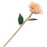 JTTVO プレゼント 女性 24K金箔のバラ ローズ 花 永遠なラブ ロングのステムの盛りローズ バレンタインデー、レディース プレゼント結婚祝い、 誕生日 女性 結婚記念日、卒業、母親、恩師に