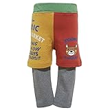 2014年 ZOOMIC ズーミック レイヤードプリント ８分丈パンツ カラシ-レッド◇95cm