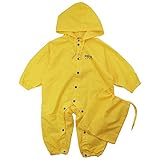 【オールシーズン】 POSTAR(ポスター) ワンポイントレインカバーオール 90cm/YELLOW NO.P-6611-21