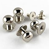 【KAMONレザー】ギボシ シルバー 4個セット 頭10mm ネジ式 留め具 金具 レザークラフト 手芸 パーツ