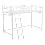 ロフトベッド シングルベッド 高さ160cm お姫様系エレガントなデザイン/*01ホワイト(WH)