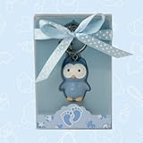 12 Baby Shower Baby Blue Boy Keychain Favor in Box Favors Gift Keepsake Favor by onlinepartycenter