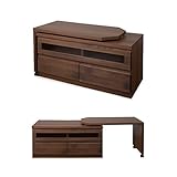 天然木テレビボード回転盤付 101cm幅 ダークブラウン色 TE-0008