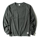 フルーツオブザルーム [FRUIT OF THE LOOM] 8.5oz ヘビーウェイト 長袖 プレミアム Tシャツ ロンT 裾ピスネーム 厚手 (チャコール, L)
