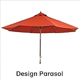 木製パラソル 滑車付きで開閉がラクラク 幅270 エンジ