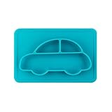 シリコンベビー食器 お食事マット ベビー 赤ちゃん シリコン食器 ミニマット お食い初め 4color (ブルー)