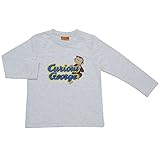 おさるのジョージ 天竺 ロゴプリント 長袖Tシャツ 春物 Curious George fpo-pn9121 110cm アイボリー
