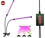 【アップグレード デザイン】植物育成LEDライト，Qshiba 最新のタイムスイッチ USB / グリップ型 ガチョウの頚造形クリップ ライト LED水耕栽培ランプクリップライト フレキシブルアーム 