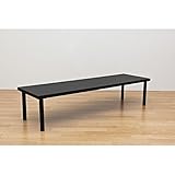 フリーローテーブル(作業台/PCデスク/センターテーブル) 長方形 幅150cm×奥行45cm 天板厚3cm ブラック(黒)