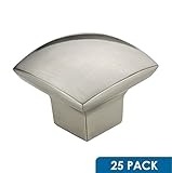25パックRokハードウェアZen Dynastyスクエアスタイルつや消しニッケルキャビネット引き出しノブ、1 – 7 / 32インチ( 31 mm )