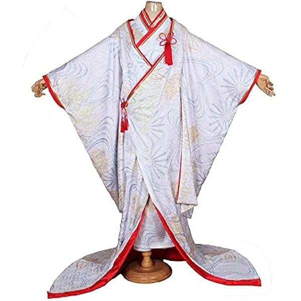 Amazon | [UpdateClassic] 白無垢風 華麗着物セット 扇子付き