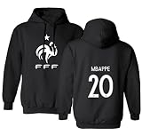 TCAMPフランス2018 National Soccer # 20 Kylian Mbappe世界選手権メンズフード付きスウェットシャツ Adult X-Large ブラック