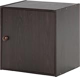 不二貿易 リビング収納 ウッド グラデーション キューブ ボックス 扉付き DBR ダークブラウン 96095