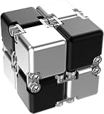 マジックキューブ 2x2 インフィニティキューブ Infinity Cube マジックキューブ MagicCube 立体パズル インフィニティ フィジェット キューブ 大人向けゲーム 頑丈で重い 減圧おもちゃ 持ち運び (DIY版 黒色シルバー合わせ)