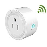 ミニ スマートプラグ 円形 スマートコンセント Amazon Alexa/Google Home対応 WiFi制御 無線リモコン どこでもコントロール 自宅をスマートに