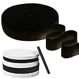 fogman 平ゴム 織りゴム ウエストゴム 手芸 弾性バンド 長さ40m (幅2.5cm, ブラック)