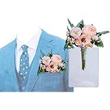 Pocket Boutonniere Plastic Flower Sleeve, 10 Pack - Flowers NOT INCLUDED - Fits in Suit Jacket Pocket, No Lapel Pin Required 